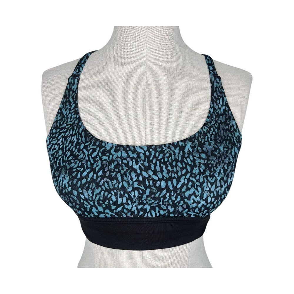 Lululemon Train Times Bra sz 6 * Illuminate Multi Black Sports Bra Luxtreme